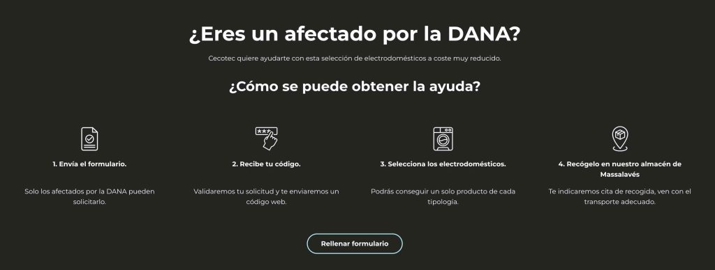Cecotec pone en marcha #AYUDADANA. Plan de donaciones y ayudas para afectados por la DANA en Valencia 4 Cecotec pone en marcha #AYUDADANA. Plan de donaciones y ayudas para afectados por la DANA en Valencia 2